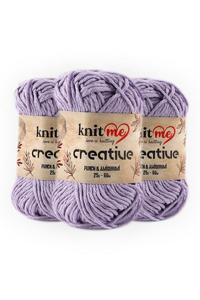 knitme Creatıve 25 Gr 3'lü Πακέτο %100 Βαμβάκι Amigurumi Punch Χειροποίητο Νήμα Taka Yarn (1032)