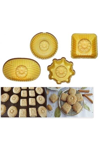 Genel Markalar Plastik Basmalı Kömbe Kerebiç Kalıbı 4 Lü Set