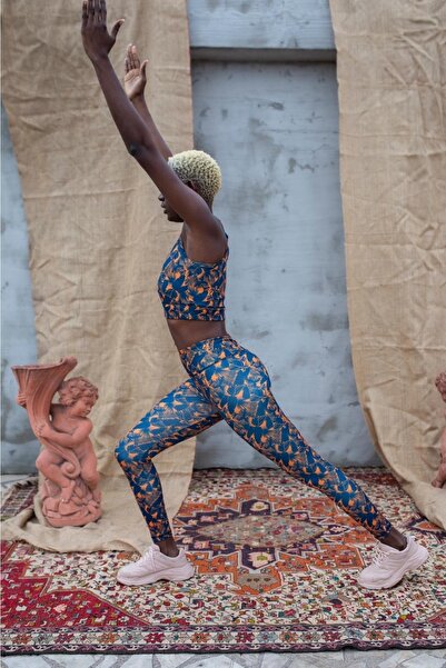 Grenj Fashion Ženske narandžaste Visok struk havajske šare Digitalna štampa p...