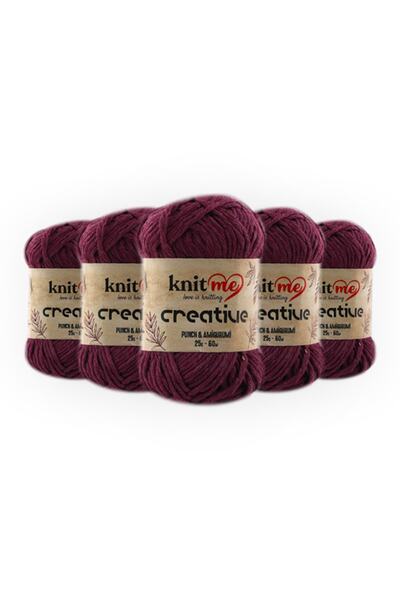 knitme كريتيف 25 جرام 5 عبوات 100% قطن أميجورومي خيط حياكة يدوي تاكا (1048)