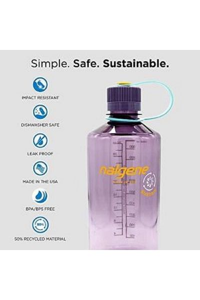 NALGENE زجاجة مياه سعة 1 لتر باللون الفيروزي - 32 أونصة نانومتر