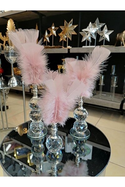 sahinaksesuar Üçlü Gri Füme Tüylük Kristal Gümüş Set