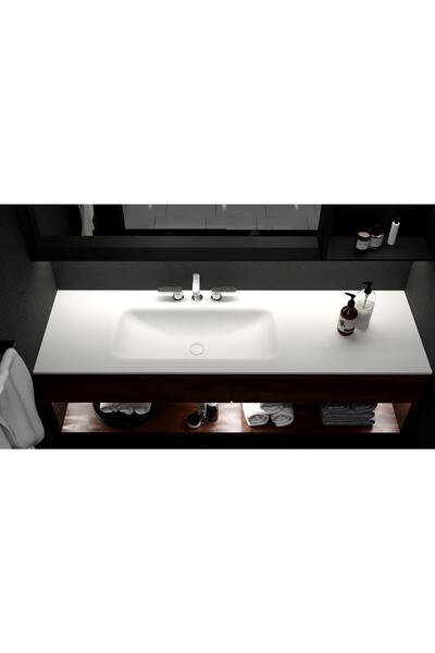 CORİAN AKRİLİK Akrilik Corian Lavabolu Banyo Tezgahı