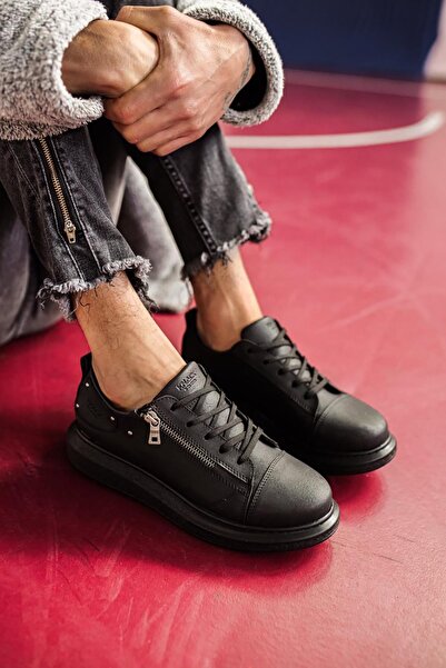 Rainon Store Mida Shoes Casual Black Leather Men's Sneakers