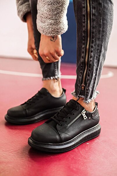 Rainon Store Mida Shoes Casual Black Leather Men's Sneakers