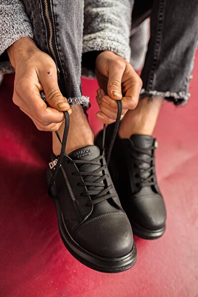 Rainon Store Mida Shoes Casual Black Leather Men's Sneakers