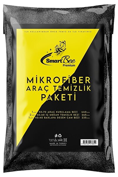 SmartBee Premium Mikrofiber Araç Temizlik Paketi