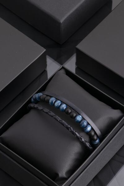 Sortie Aksesuar Hakiki Deri Mıknatıslı Hediyelik Kutulu Erkek Bileklik 011