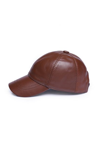 Mumcu's Leather Brown Genuine Leather Cap Hat