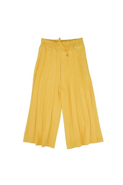 best kids Girl's Yellow Wide Leg Trousers with Elastic Waist