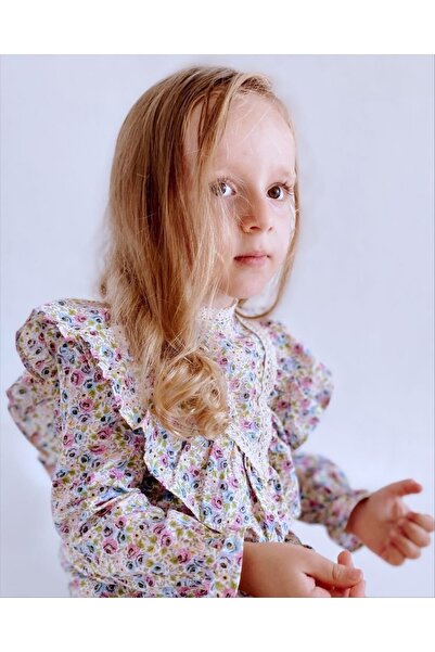 le petit sole Kız Çocuk Giny Rose Elbise