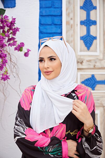Naciye Sultan Combed Cotton Shawl White