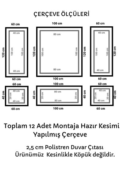 deco master Dekoratif Boyanabilir 2,5 Cm Hazır Kesim 12’li Duvar Çıtası