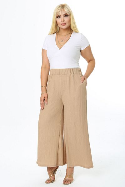 Mooi XXL Women's Mink Wide Leg Elastic Waistband Trousers