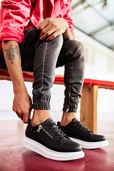 Rainon Store Mida Shoes Casual Black Leather Men's Sneakers