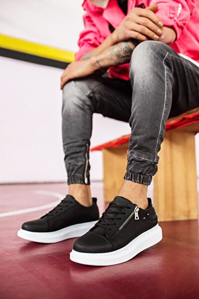 Rainon Store Mida Shoes Casual Black Leather Men's Sneakers