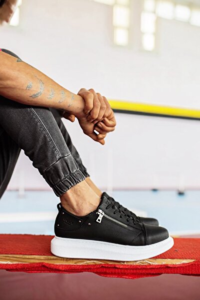 Rainon Store Mida Shoes Casual Black Leather Men's Sneakers