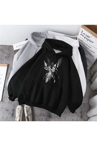 Gofeel Harajuku Fairy Girl Black Hoodie - Unisex Fashion Touz