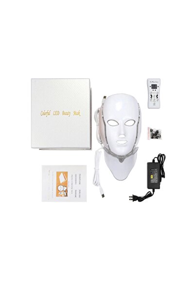 Colorful Led Maske Yüz Ve Boyun Bölgesi Için 7 Renk Seçenekli