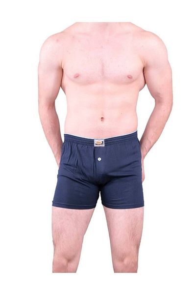 İlke Ανδρικά 6 τεμάχια Navy Blue χτενισμένα βαμβακερά μασίφ μπόξερ 011