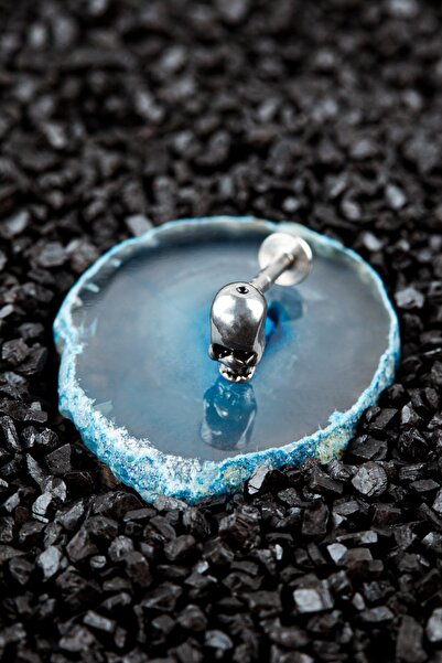 Valhalla Cerrahi Çelik Kıkırdak Tragus Etnik Kuru Kafa Piercing