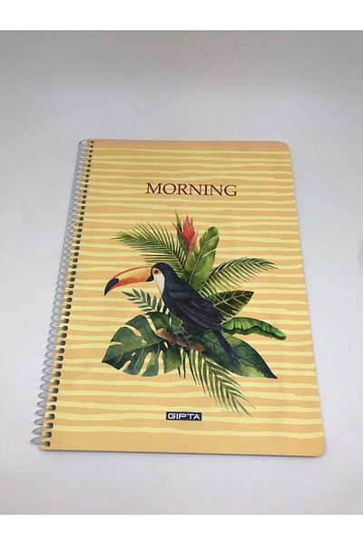 Gıpta Morning Spiral Cardboard Cover A4 80 Sheets Checked Notebook