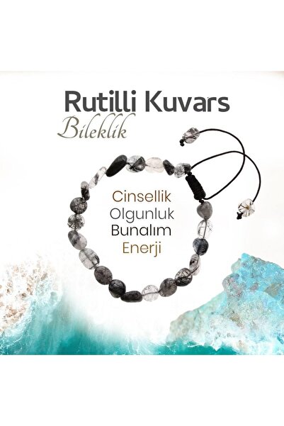 Deniz Doğal Taş Sertifikalı Rutilli Kuvars ( Taşlar) Doğaltaş Bileklik 6 Mm, ...