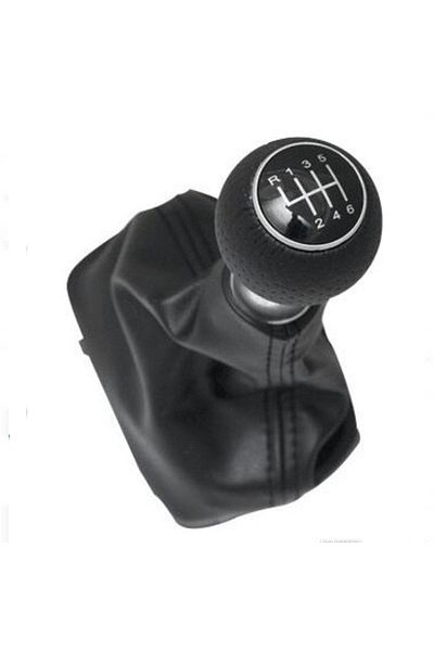 elceystr Kia Optima (2012-) Compatible Gear Gaiter Black Leather Black Stitch