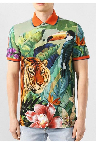 Dolce&Gabbana قميص بولو بطبعة حيوانات