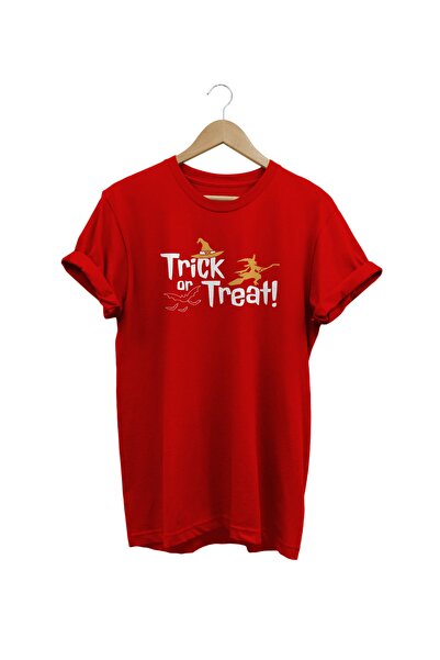 WİDİ Trick Or Treat Štampano Crveno T-shirt 100% pamuk Digitalna štampa Pakov...