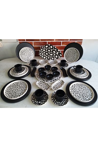Keramika Black&white 38 Piece Breakfast Set