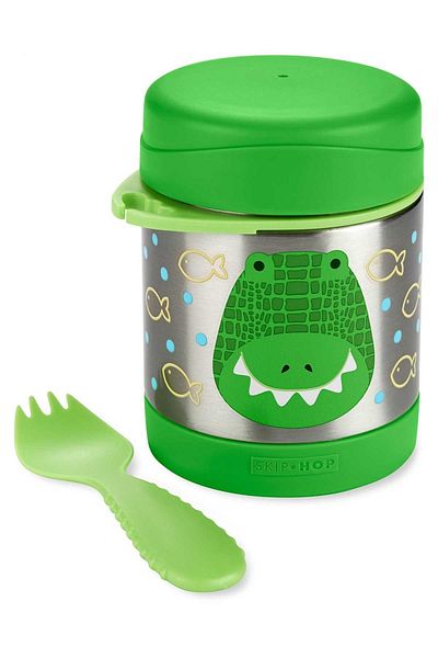 Skip Hop Green Crocodile 325ml Stainless Steel Thermos - Zoo