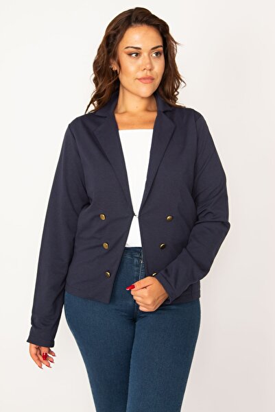 Şans Plus Size Jacket - Navy blue - Regular fit