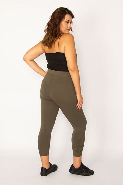 Şans Plus Size Leggings - Khaki - High Waist