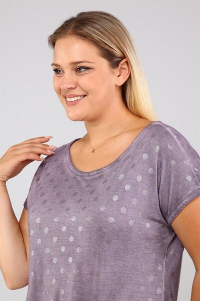 Seamoda Dot Printed Back Long Tunic-light Purple