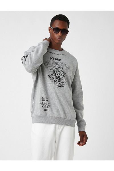 Koton Bedrucktes Oversize-Sweatshirt Raised