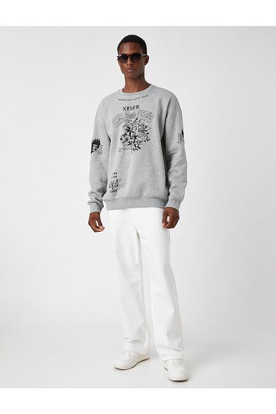 Koton Bedrucktes Oversize-Sweatshirt Raised
