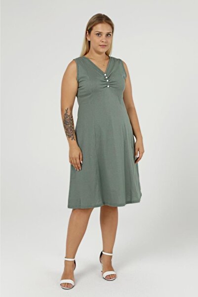 Nehir tekstil Αμάνικο Βαμβακερό Χτενισμένο Μητρικό Φόρεμα