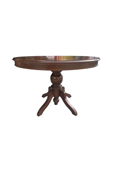 Evim-E Aksesuar 100 Cm Baba Ayaklı Yuvarlak Sabit Masa Masifli-tamamı Ahşap-c...