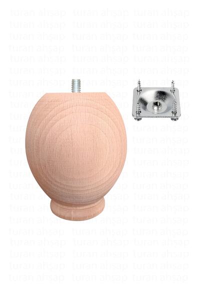 turanahşap Sehpa Ayağı - Koltuk Ayağı - Ahşap Ayak - Uzunluk: 12 Cm / Çap: 9....
