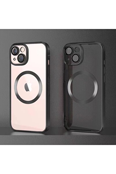 m.tk moveteck Iphone 13 Uyumlu  Kılıf Kamera Çıkıntı Koruma Parlak Renkli Manyetik Magsafe Halkalı Şeffaf
