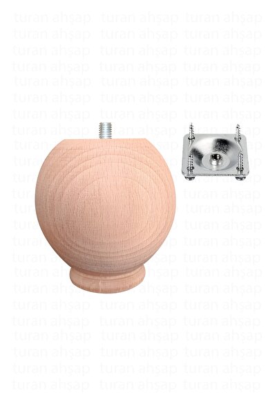 turanahşap Sehpa Ayağı - Koltuk Ayağı - Ahşap Ayak - Uzunluk: 10 cm / Çap: 9....