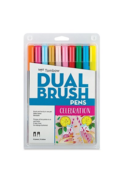 Tombow : Ab-t Dual Brush Pen Graphic Pen Set : Celebration Colors (10 Colors)