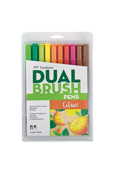Tombow : Ab-t Dual Brush Pen Graphic Pen Set : Citrus Colors (10 Colors)