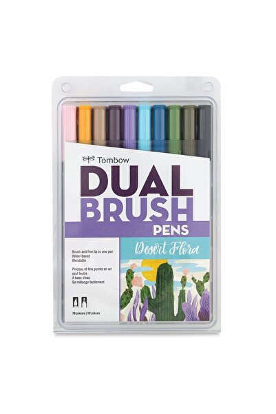 Tombow : Ab-t Dual Brush Pen Graphic Pen Set : Desert Flower Colors (10 Colors)