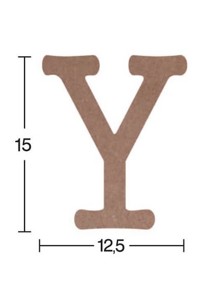MCM GROUP H28 Letter Y Trinket, 18mm Raw Wood Figurative Wooden Object