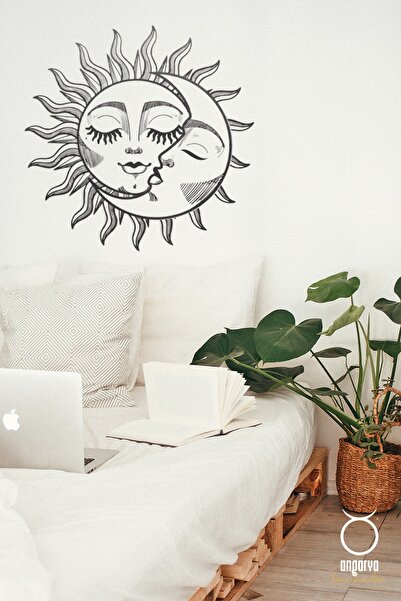 ANGARYA Modern Stil, Dekoratif El Çizimi Güneş Ve Ay, Ev Dekorasyonu, Şeffaf ...
