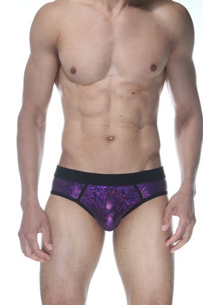 Shimmer Look Men's Fancy Purple Lurex Jockstrap Underwear
