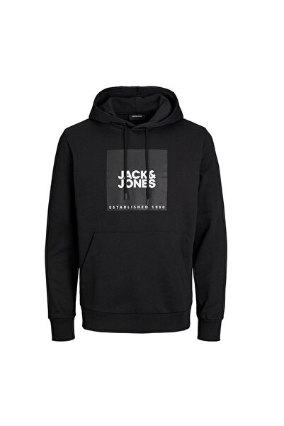 Jack & Jones جاك آند جونز سويت شيرت رجالي بأكمام طويلة Jjlock هوديي أسود/أسود...