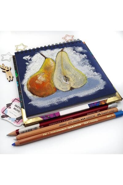 Poli Art Design Kare 25×25 Cm Spiralli Pastel Eskiz Defteri (koyu Renk Kağıt ...